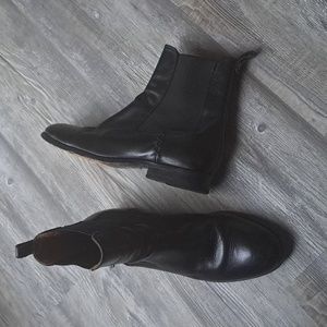 Frye Black Leather Chelsea Ankle Boots